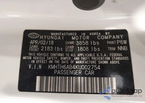 2019 Hyundai Veloster Turbo from USA, damaged, VIN KMHTH6AB4KU002754